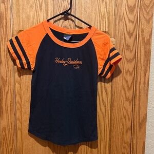 Harley-Davidson Black and Orange Short Sleeve Tee